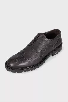 Men's black perforated shoes