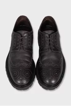 Men's black perforated shoes