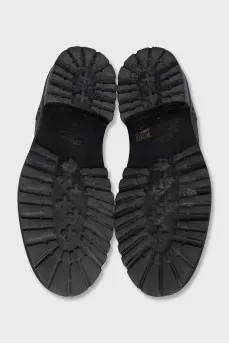 Men's black perforated shoes