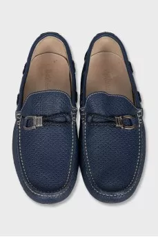 Men's blue perforated loafers