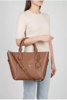 Brown crossbody bag with logo
