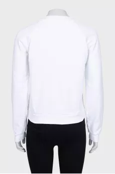 Белый свитшот с фирменным лого