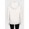 White hoodie with contrasting brand print