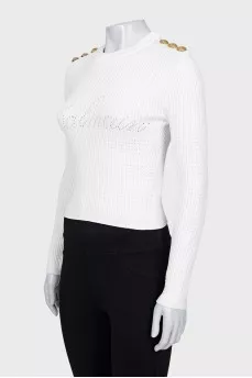 White knitted jumper