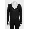 Black pullover with signature monogram