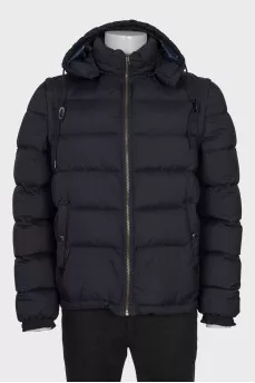 Men's black jacket with detachable elements