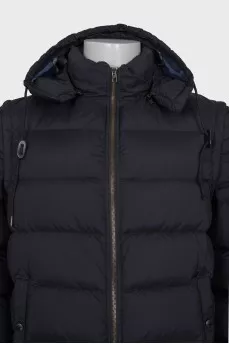 Men's black jacket with detachable elements