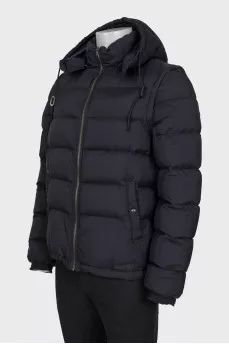 Men's black jacket with detachable elements