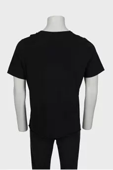 Men's black t-shirt with white print