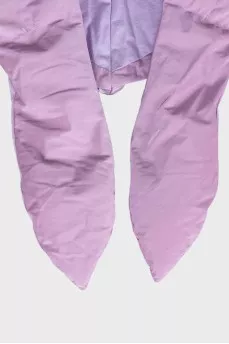 Purple hood with drawstrings