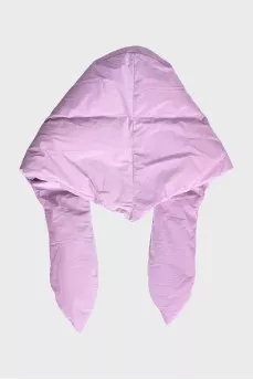 Purple hood with drawstrings