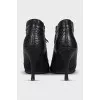 Leather open-toe ankle boots