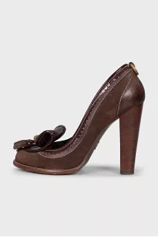 Brown leather and suede shoes