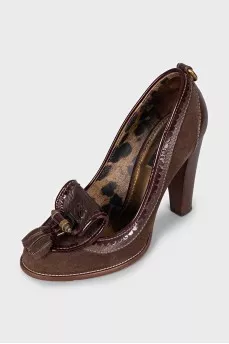 Brown leather and suede shoes