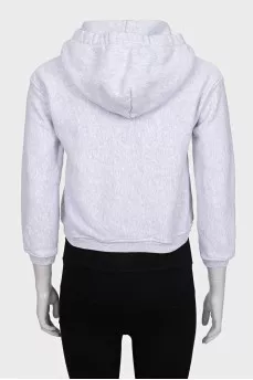 Cropped zip-up hoodie