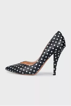 Black and white cutout shoes