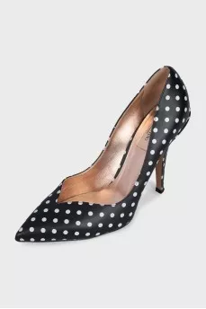 Black and white cutout shoes