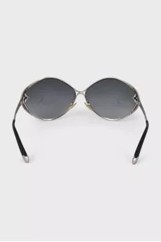 Silver oval gradient glasses