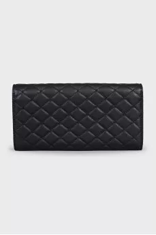 Leather wallet with a gold lock