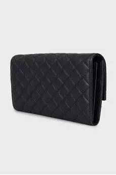 Leather wallet with a gold lock