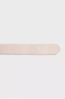 Beige wide leather belt