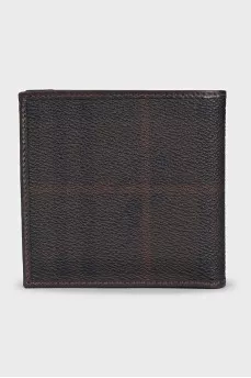 Leather wallet with signature print