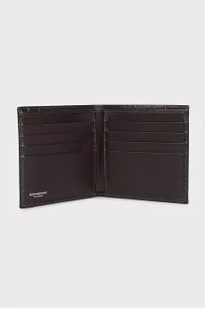 Leather wallet with signature print