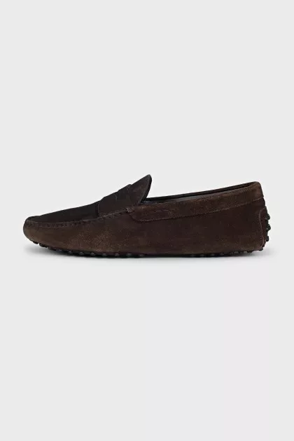 Men's brown suede loafers
