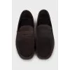 Men's brown suede loafers