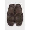 Men's brown suede loafers