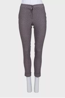 Fioletovіe trousers from wool in print