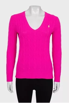Pink wool and cashmere pullover