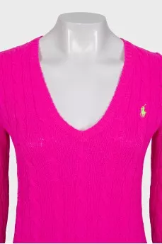 Pink wool and cashmere pullover