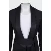 Black wool suit with a long jacket