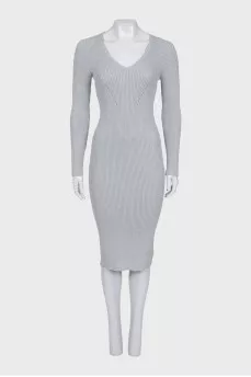 Silver ribbed dress