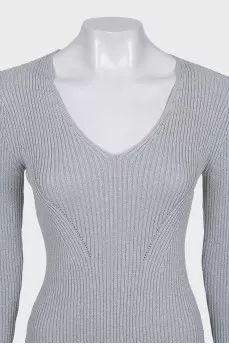 Silver ribbed dress