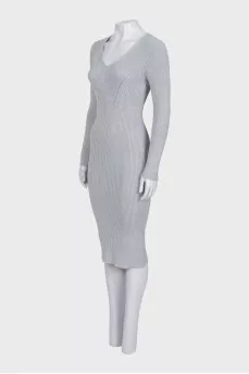 Silver ribbed dress