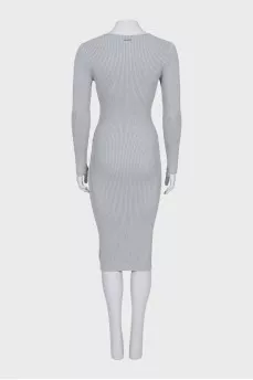 Silver ribbed dress