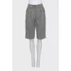 Long, straight-cut wool shorts