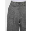 Long, straight-cut wool shorts