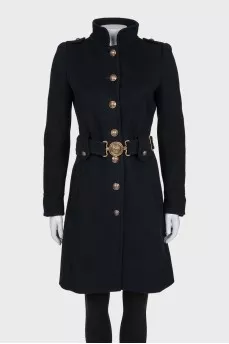Wool and cashmere coat with a belt