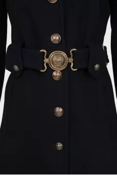 Wool and cashmere coat with a belt