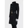 Wool and cashmere coat with a belt