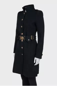 Wool and cashmere coat with a belt