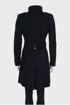 Wool and cashmere coat with a belt