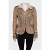 Brown sheepskin coat with hooks