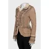Brown sheepskin coat with hooks