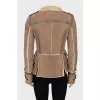 Brown sheepskin coat with hooks