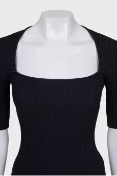 Black ribbed top