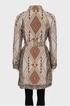 Cropped paisley print coat